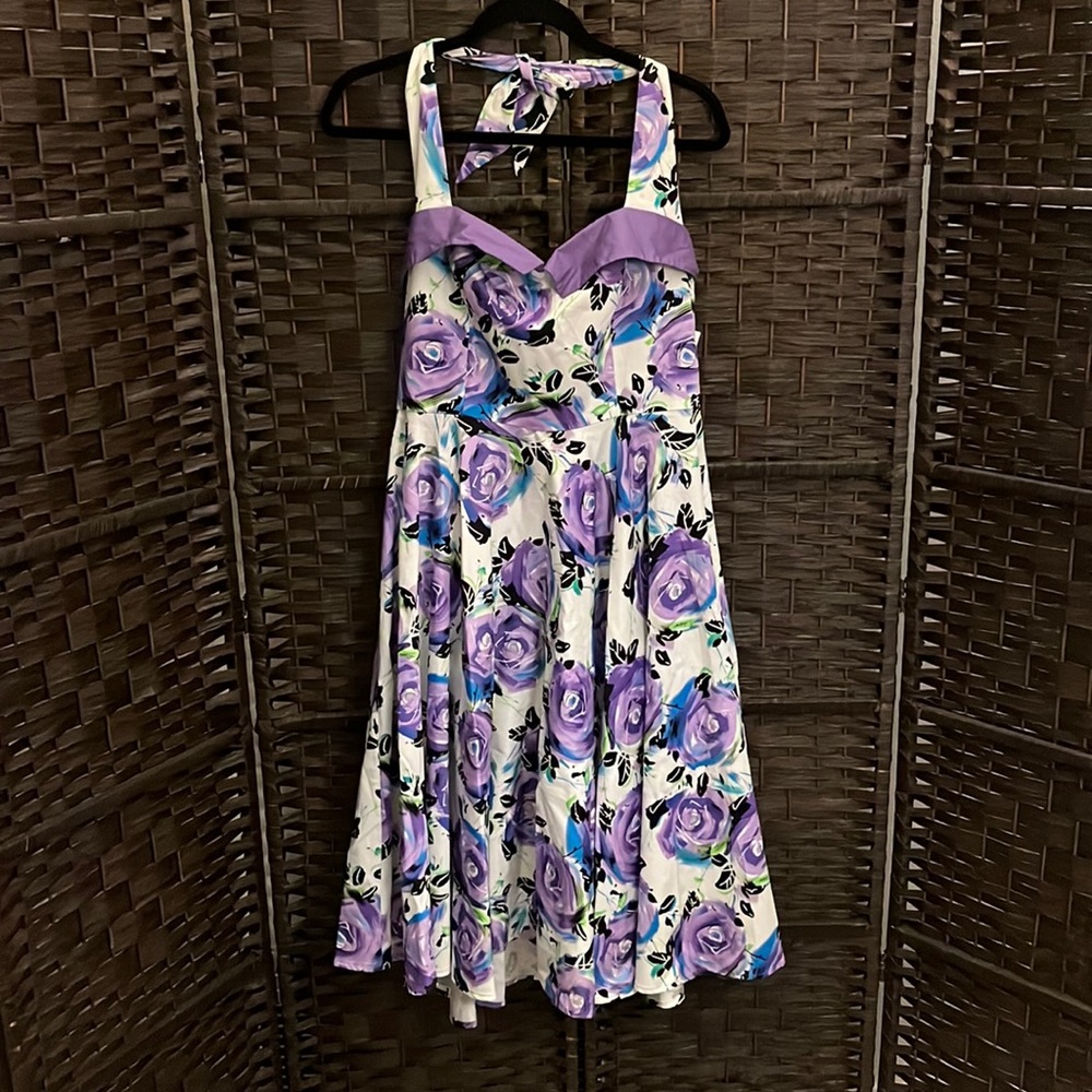 Tatyana/ Bettie Page retro style Flared Halter Dress